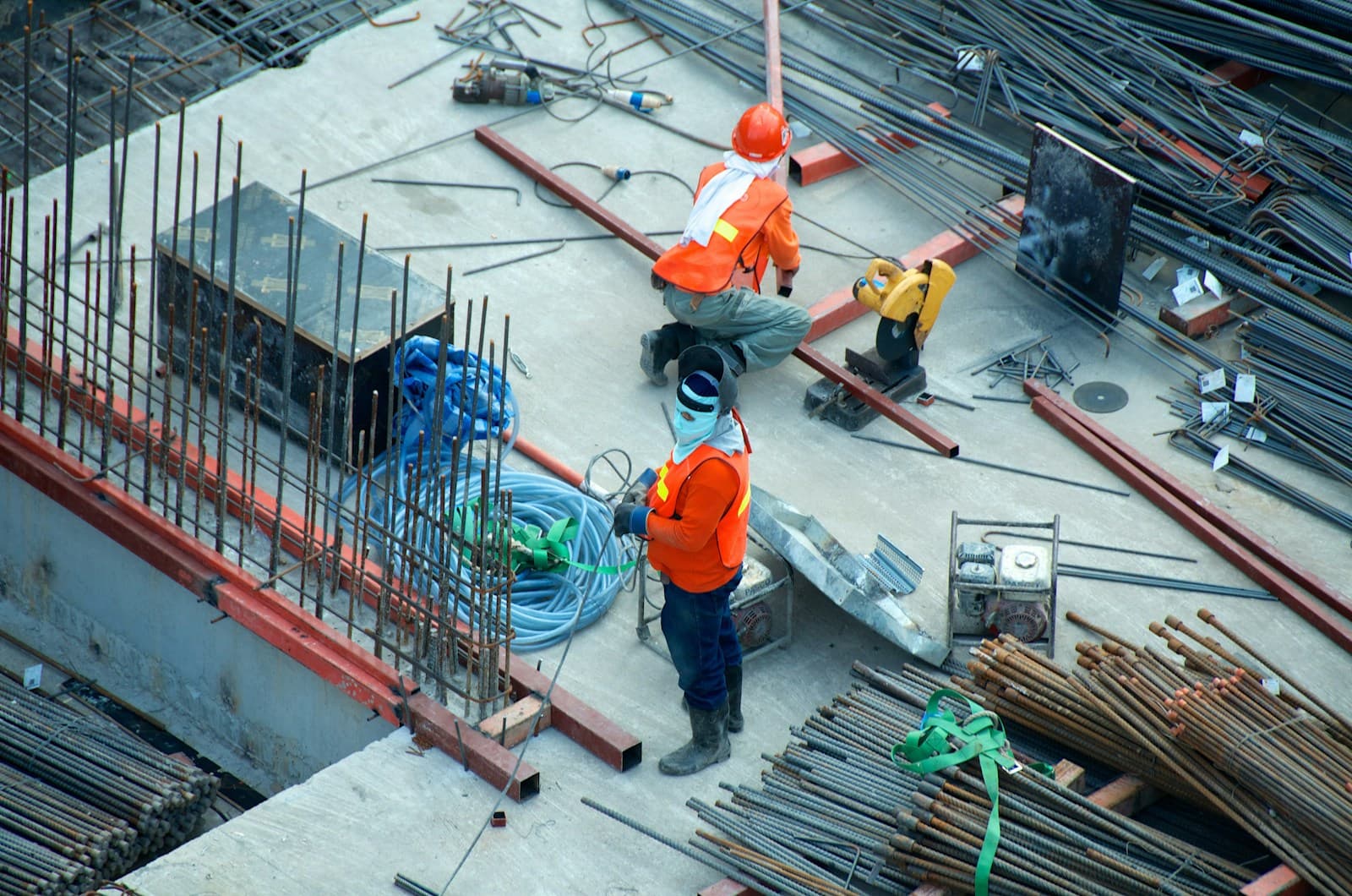 Construction site workers